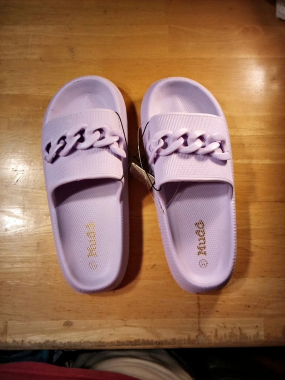 Mudd Chain Link Slide Sandals Slides Purple US 11 NWT